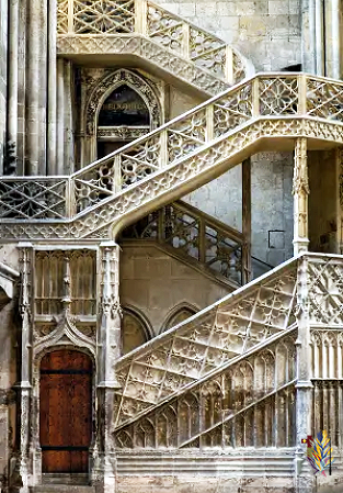 LES EPHEMERIDES du JSF   par  Athos79 03.03.2023-Rouen-escalier.